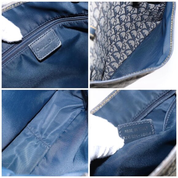 Christian Dior Trotter Canvas Tote Bag Navy Silver Auth 140546 - Picture 15 of 16